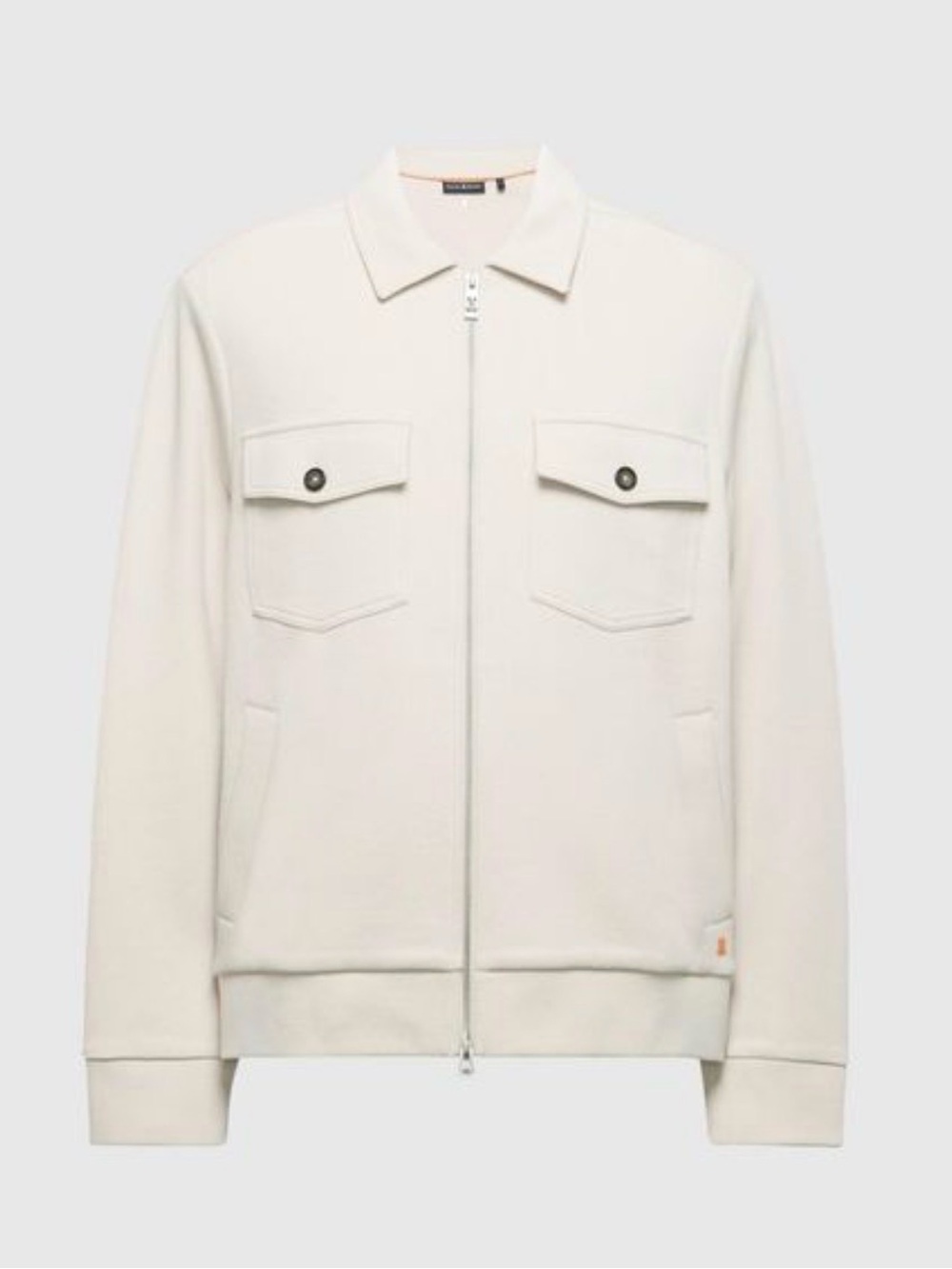 Psycho Bunny Men’s Light Beige Zip Front Jacket with Chest Pockets